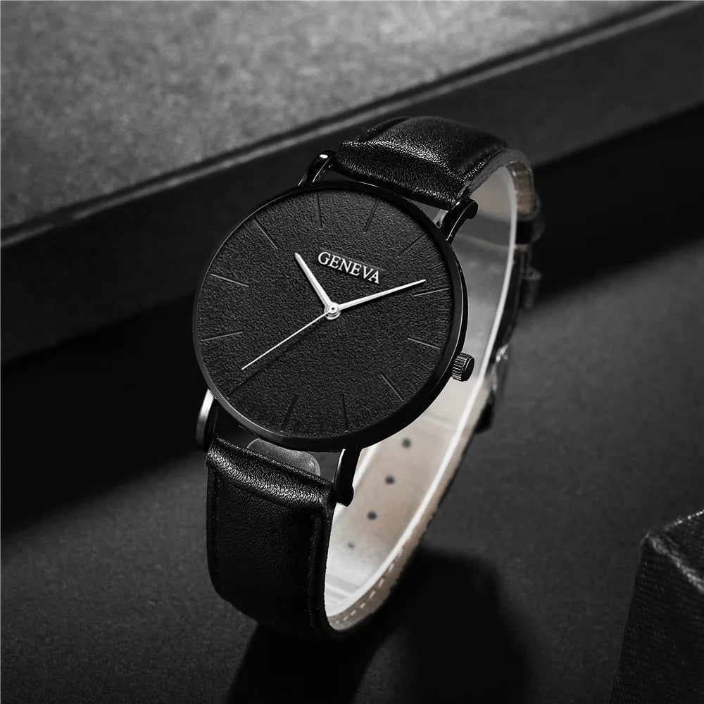 Men's Minimalist Black Wrist Watch