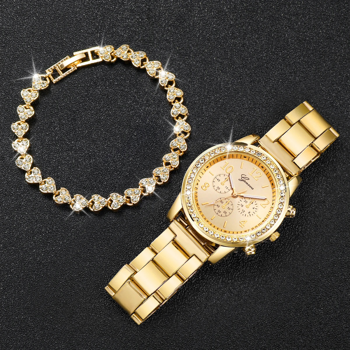 Women's Gold Metal Wrist Watch