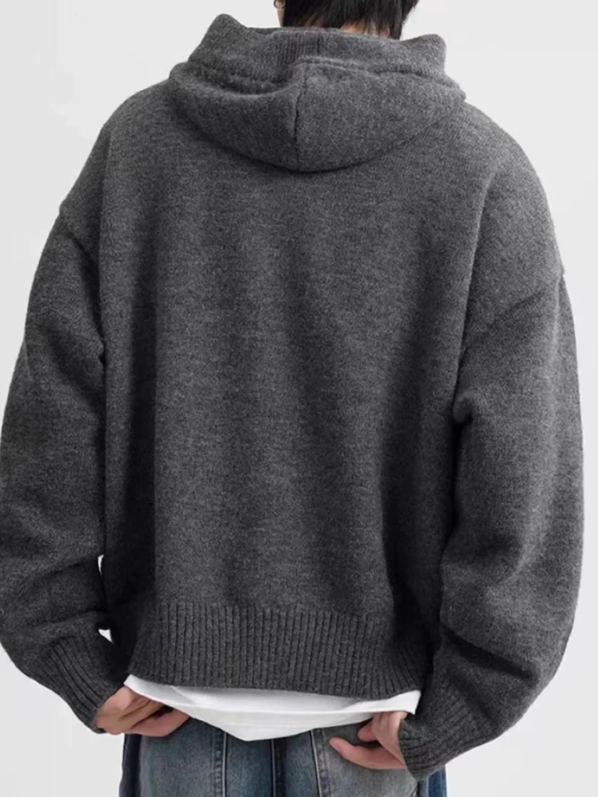 Men's Buttoned Wool Hoodie