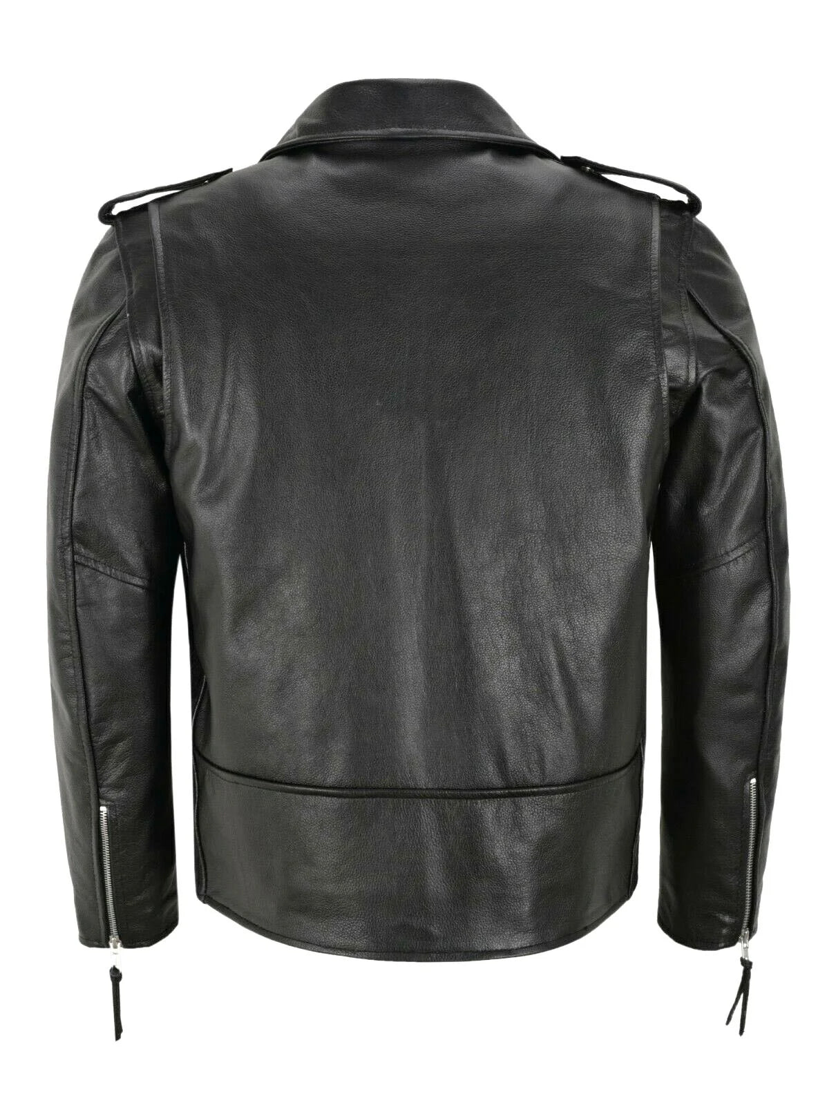 Men's Collared Retro Leather Jacket