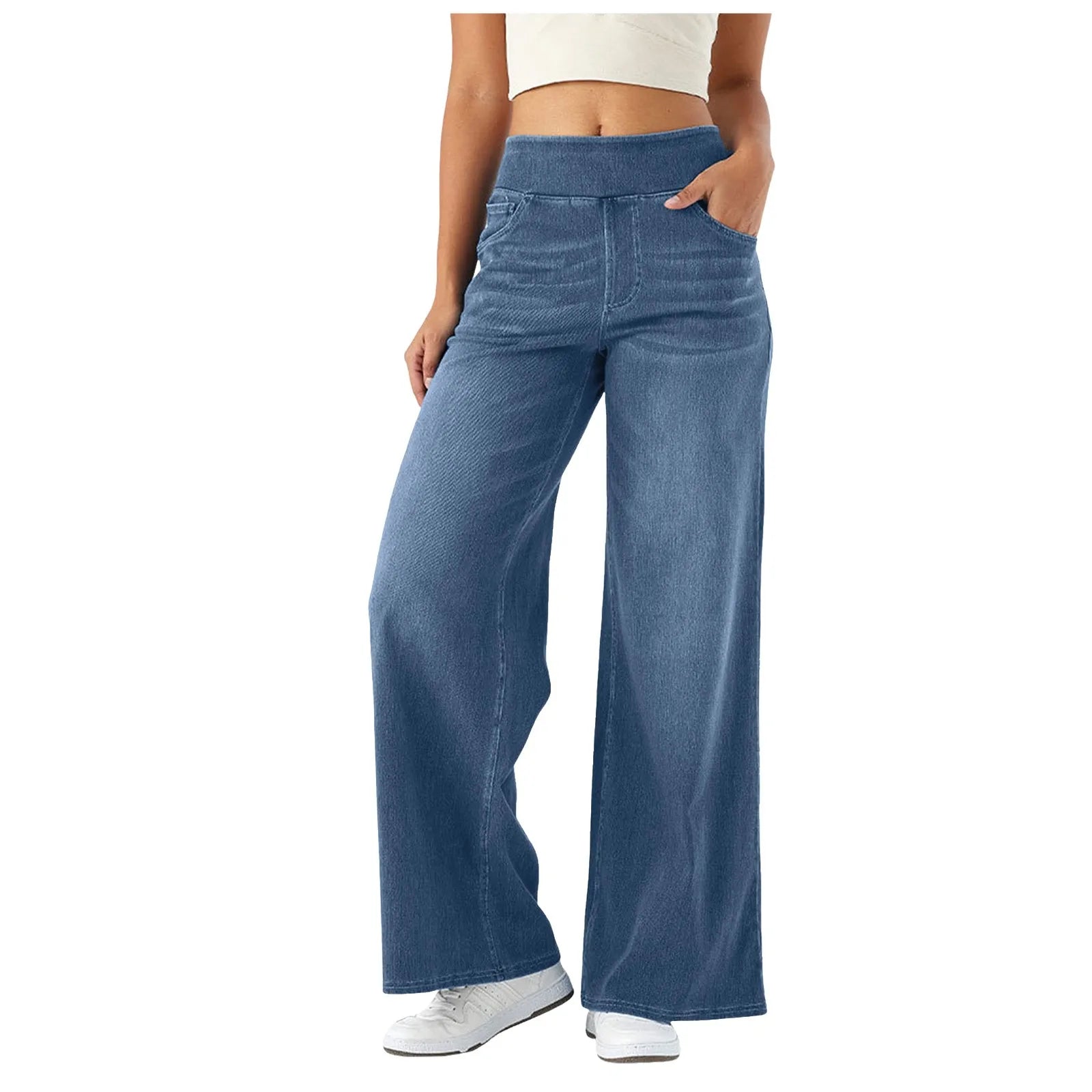 Women's Elastic Waist Loose Fit Jeans