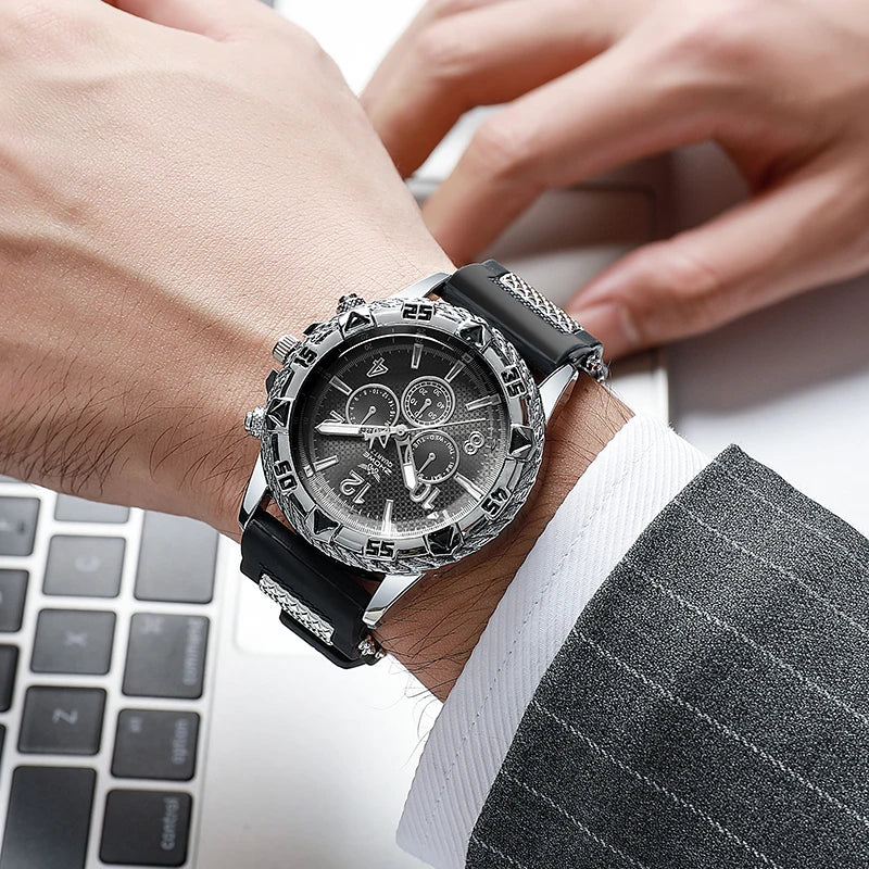 Men's Silicone Strap Wrist Watch