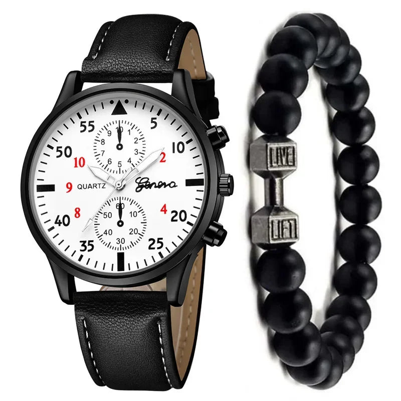 Men's Leather Wrist Watch