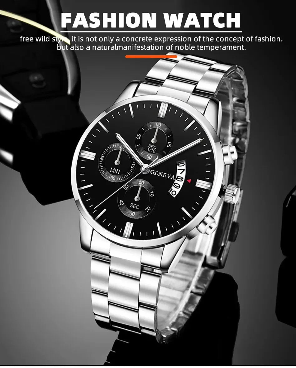 Men's Silver Metal Wrist Watch