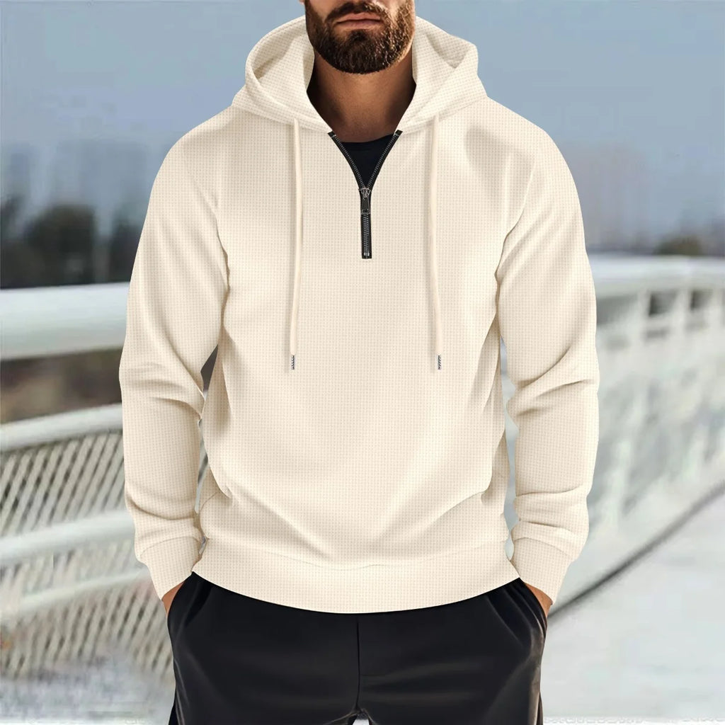Men's Casual Half Zip Knitted Hoodie