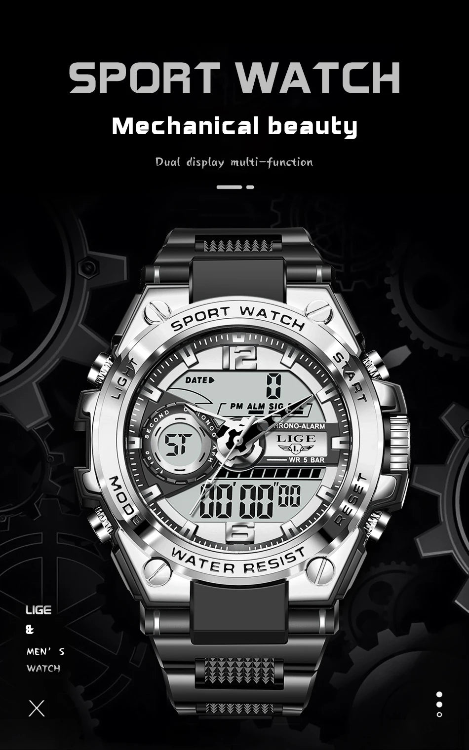 Men's Military Style Bulky Wrist Watch
