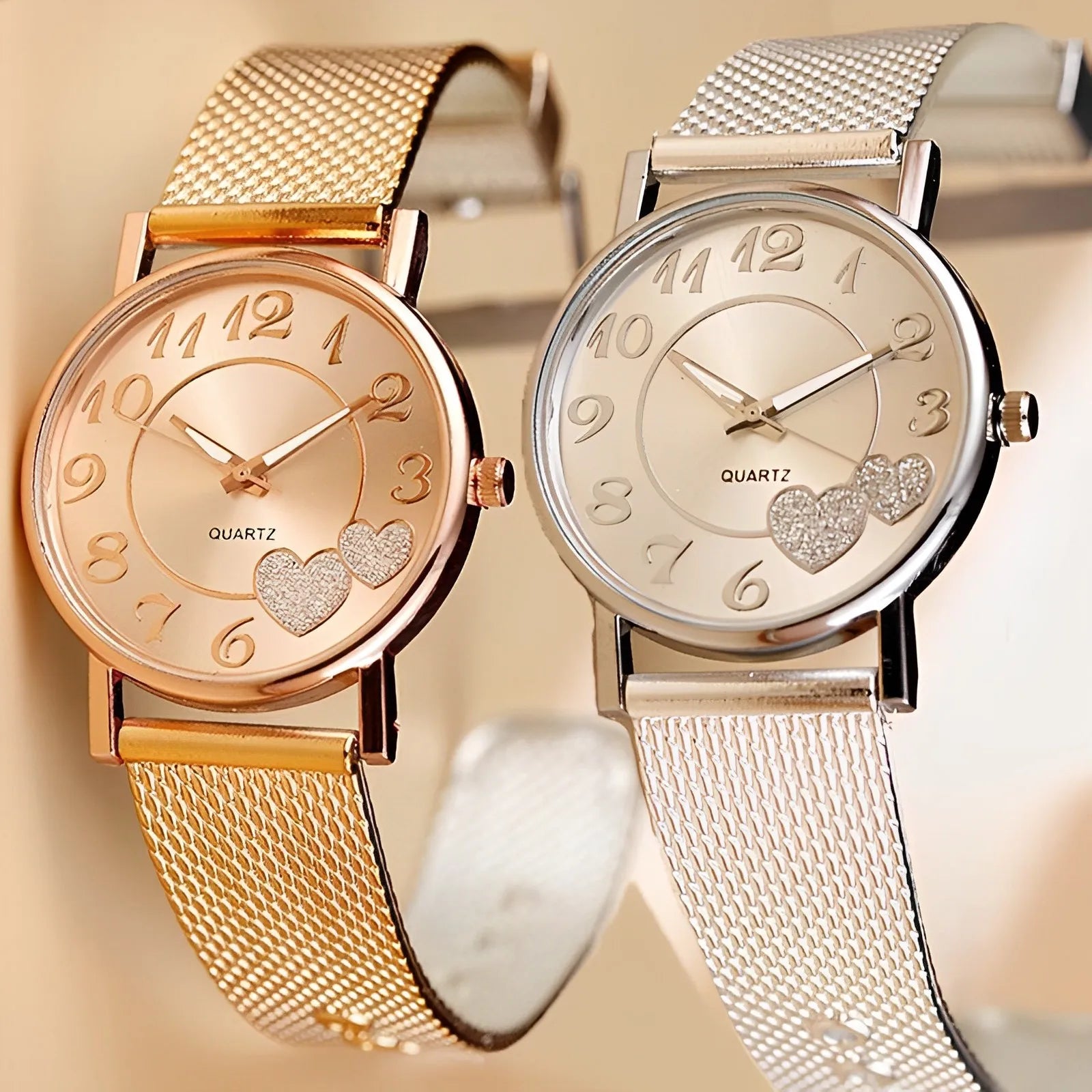 Women's Stainless Steel Rose Quartz Watch