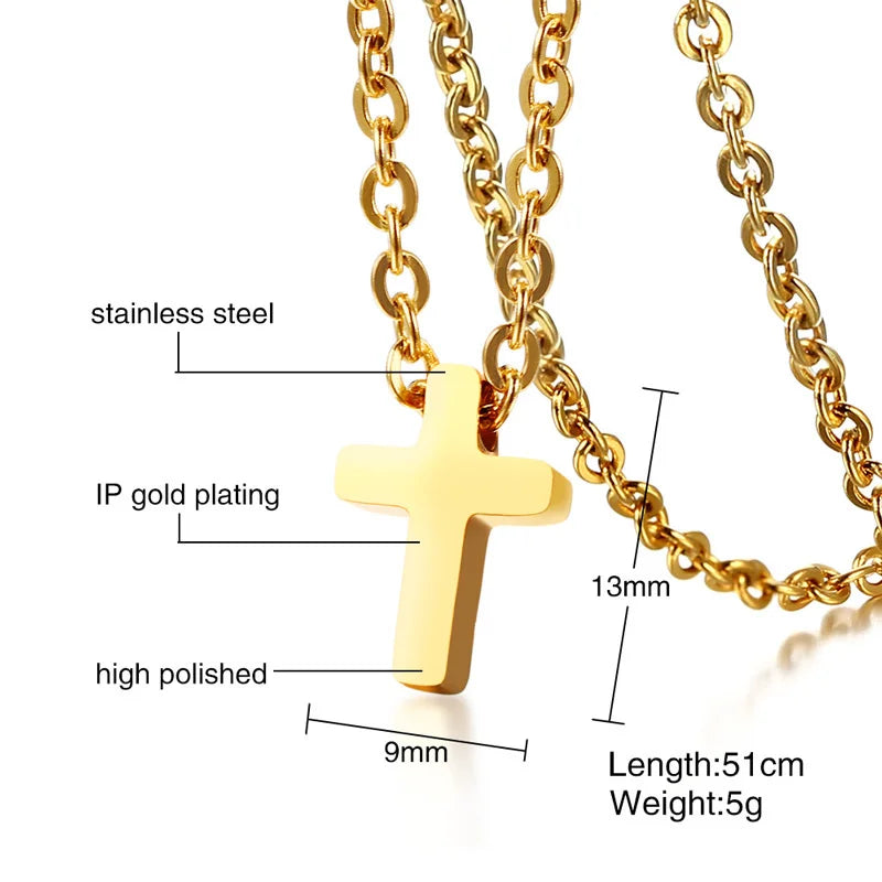 Women's Minimalist Christian Style Golden Necklace