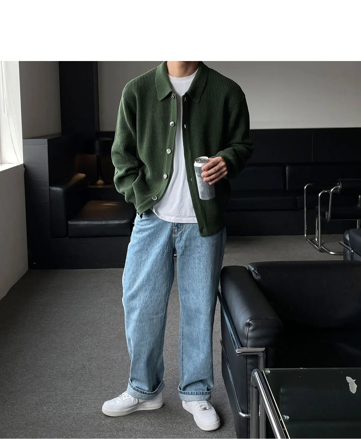 Men's Knitted Button Jacket