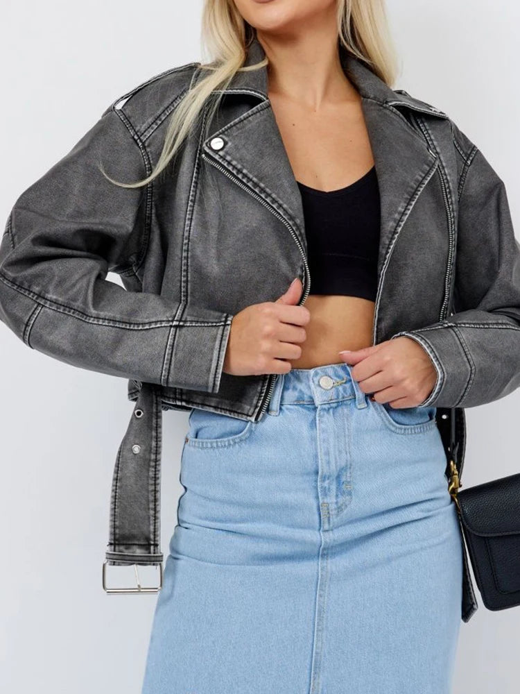 Women's Vintage Style Leather Jacket