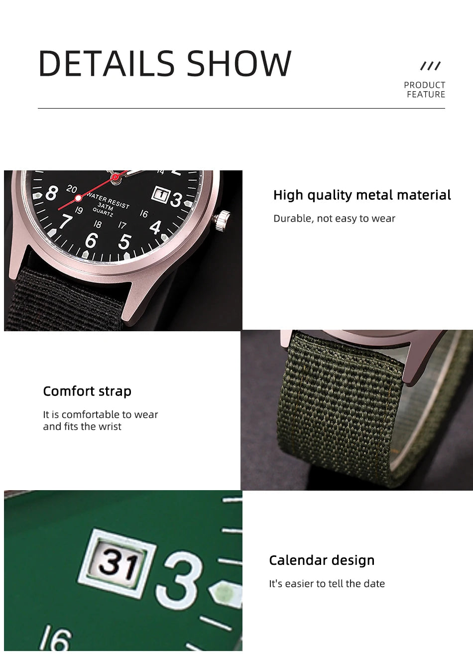 Men's Cloth Strap Watch