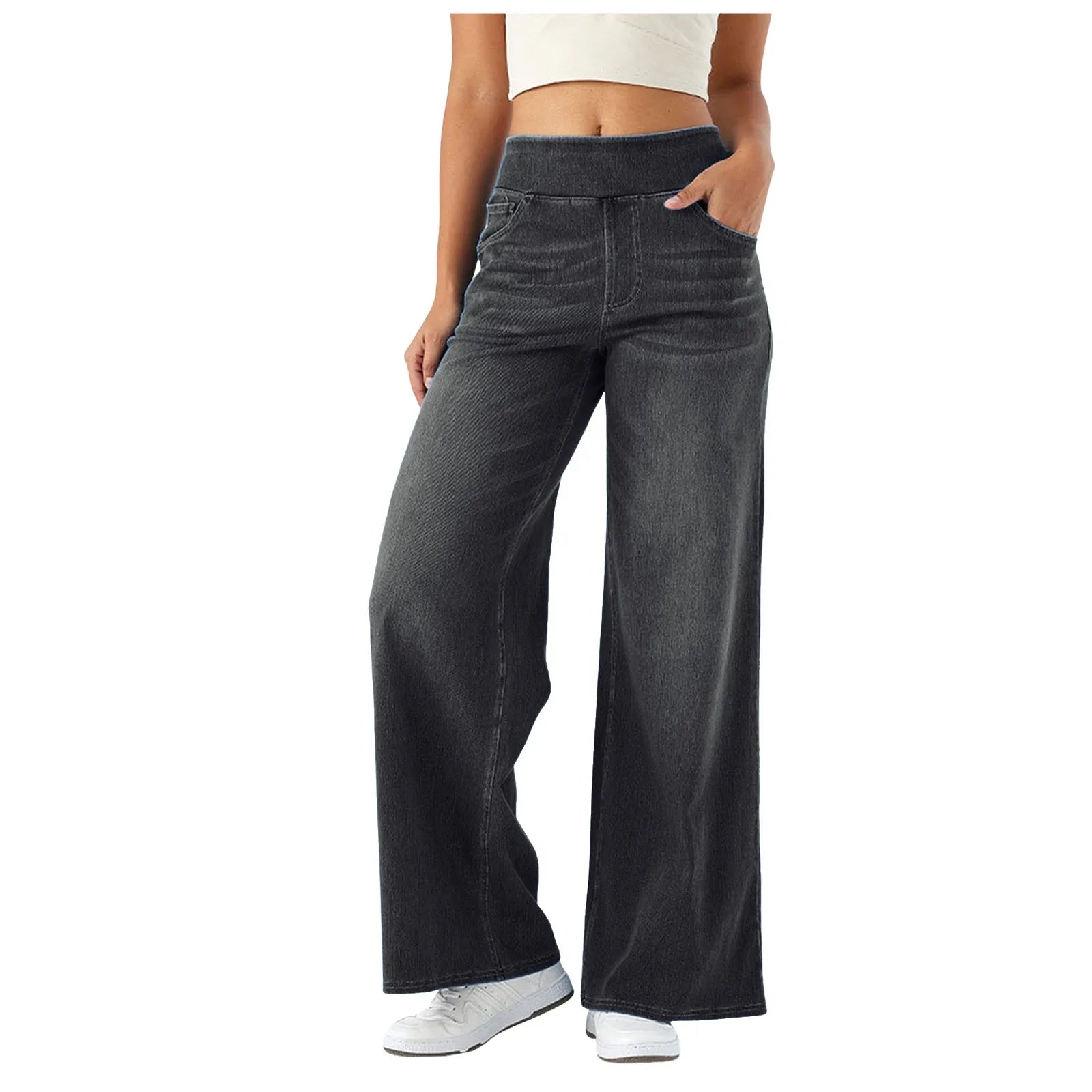 Women's Elastic Waist Loose Fit Jeans