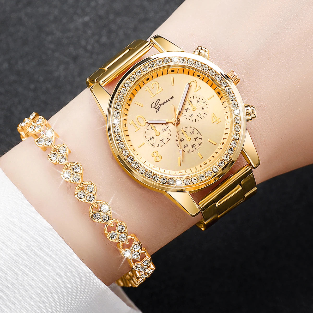 Women's Gold Metal Wrist Watch