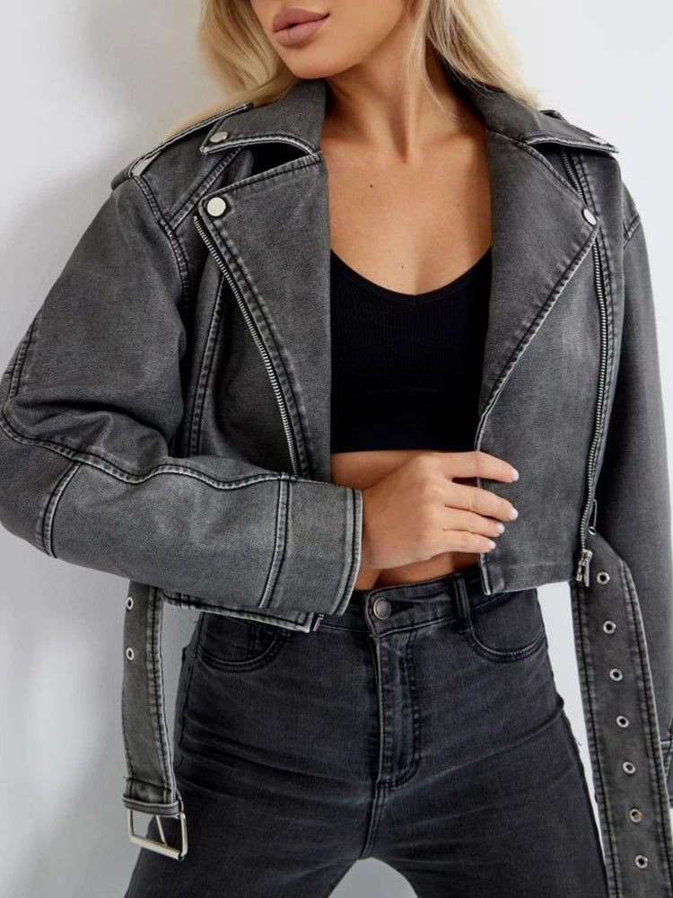 Women's Vintage Style Leather Jacket