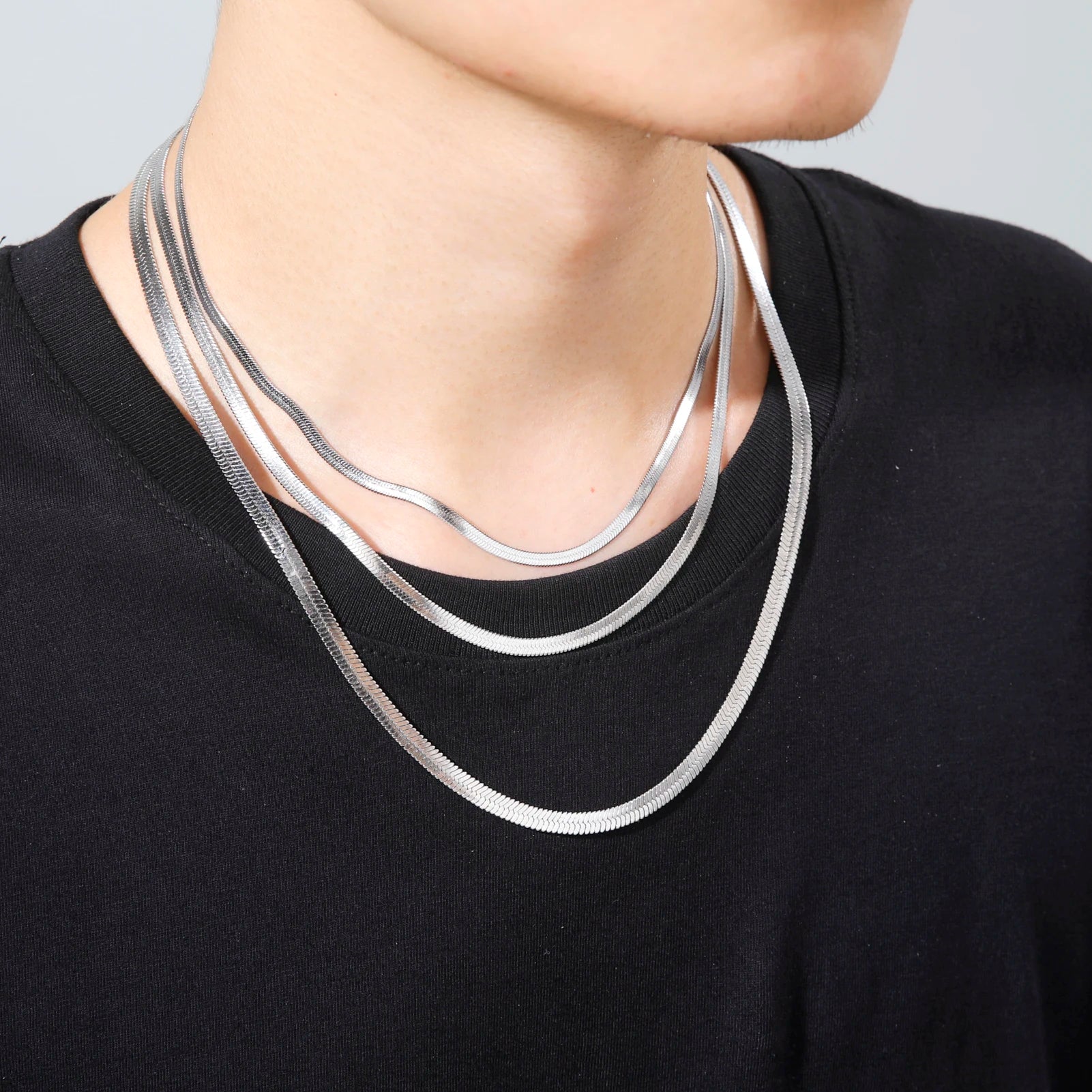 Men's Smooth Surface Stainless Steel Necklace