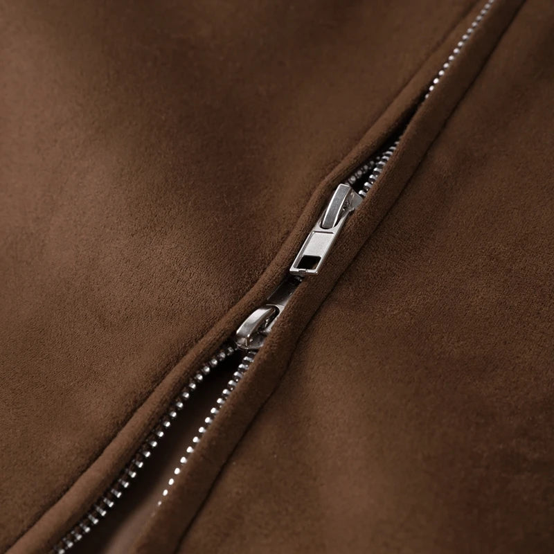 Women's Zip up Suede Jacket