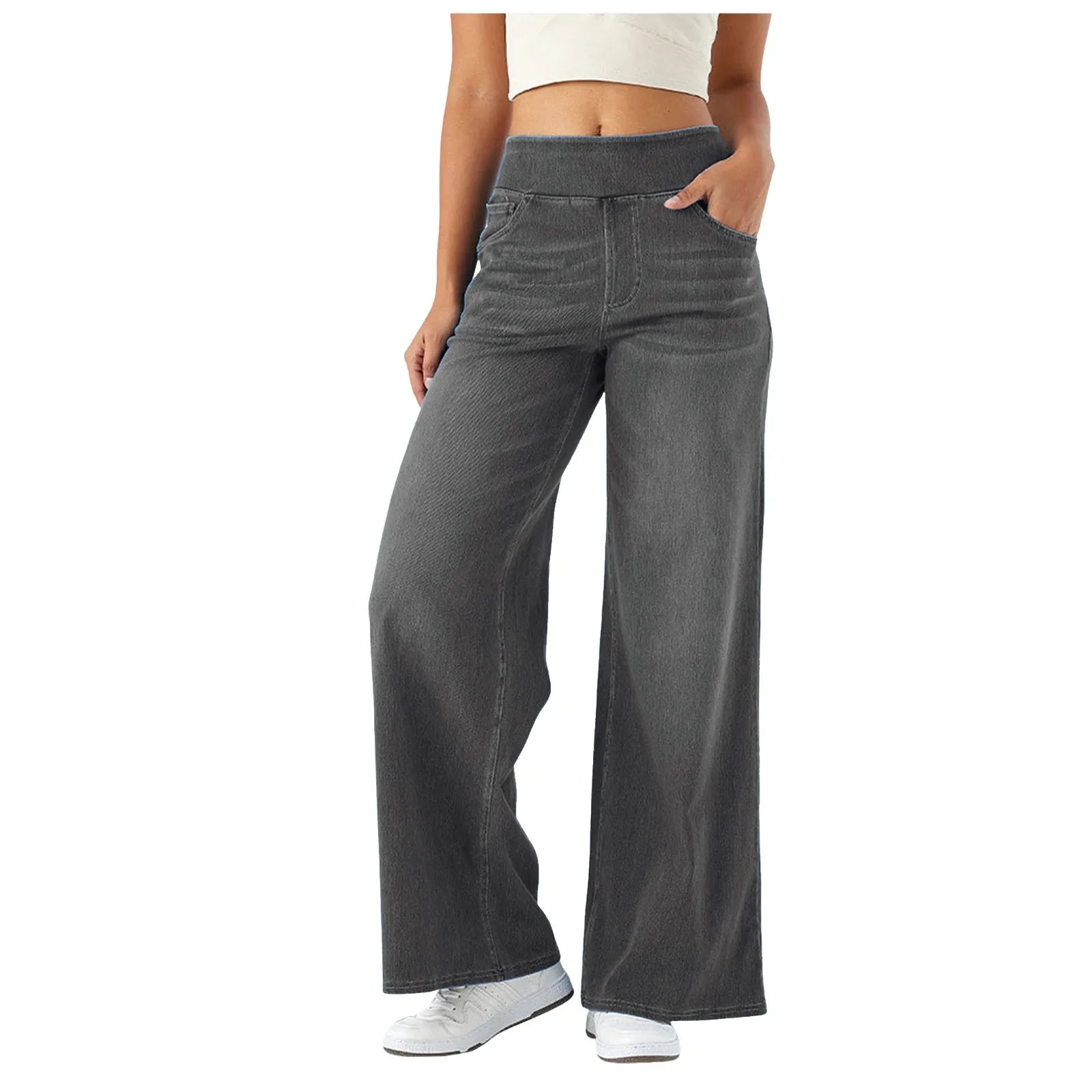Women's Elastic Waist Loose Fit Jeans