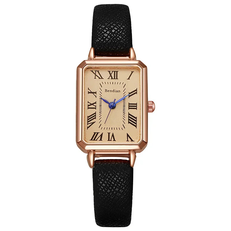 Women's Minimalist Leather Quartz Wrist Watch