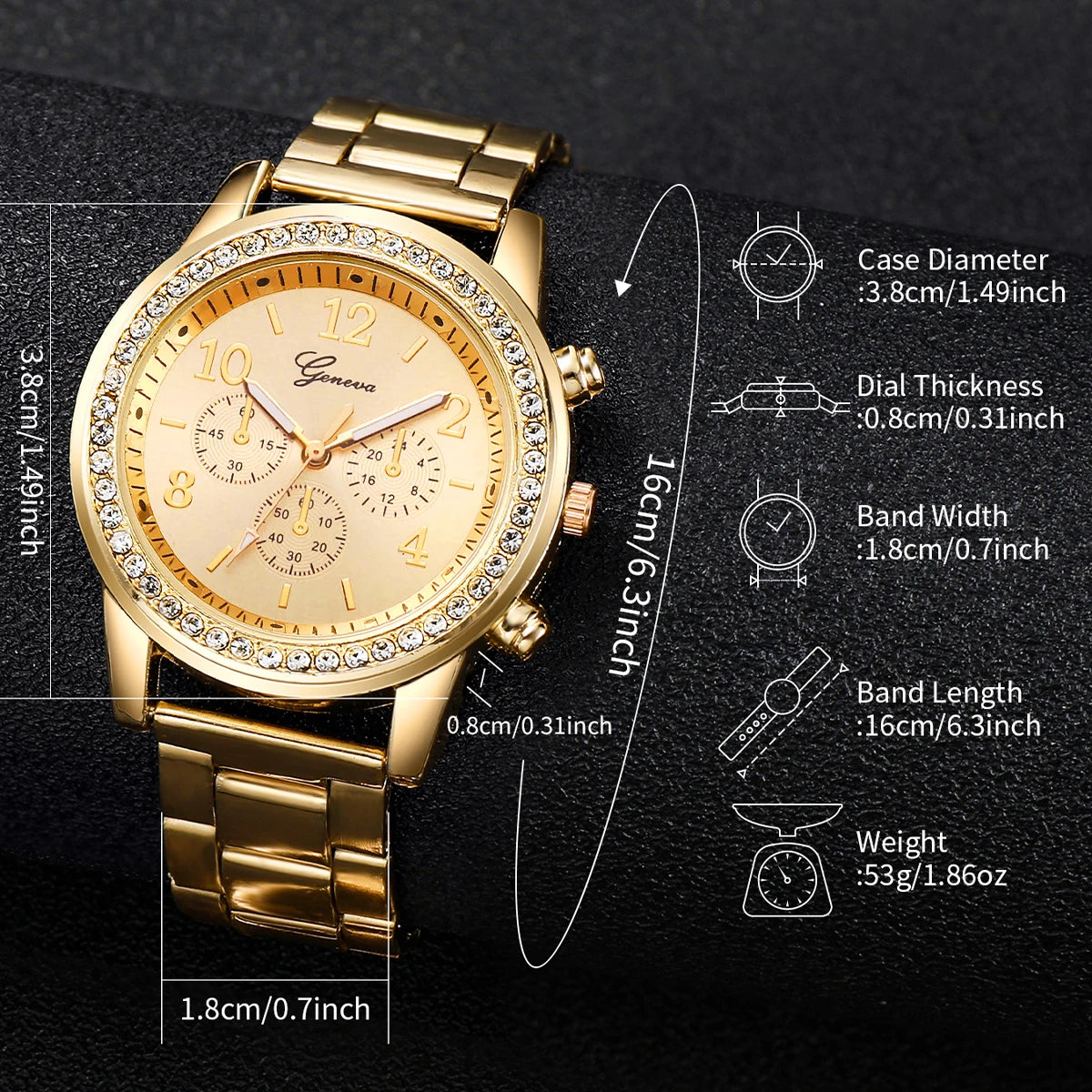 Women's Gold Metal Wrist Watch