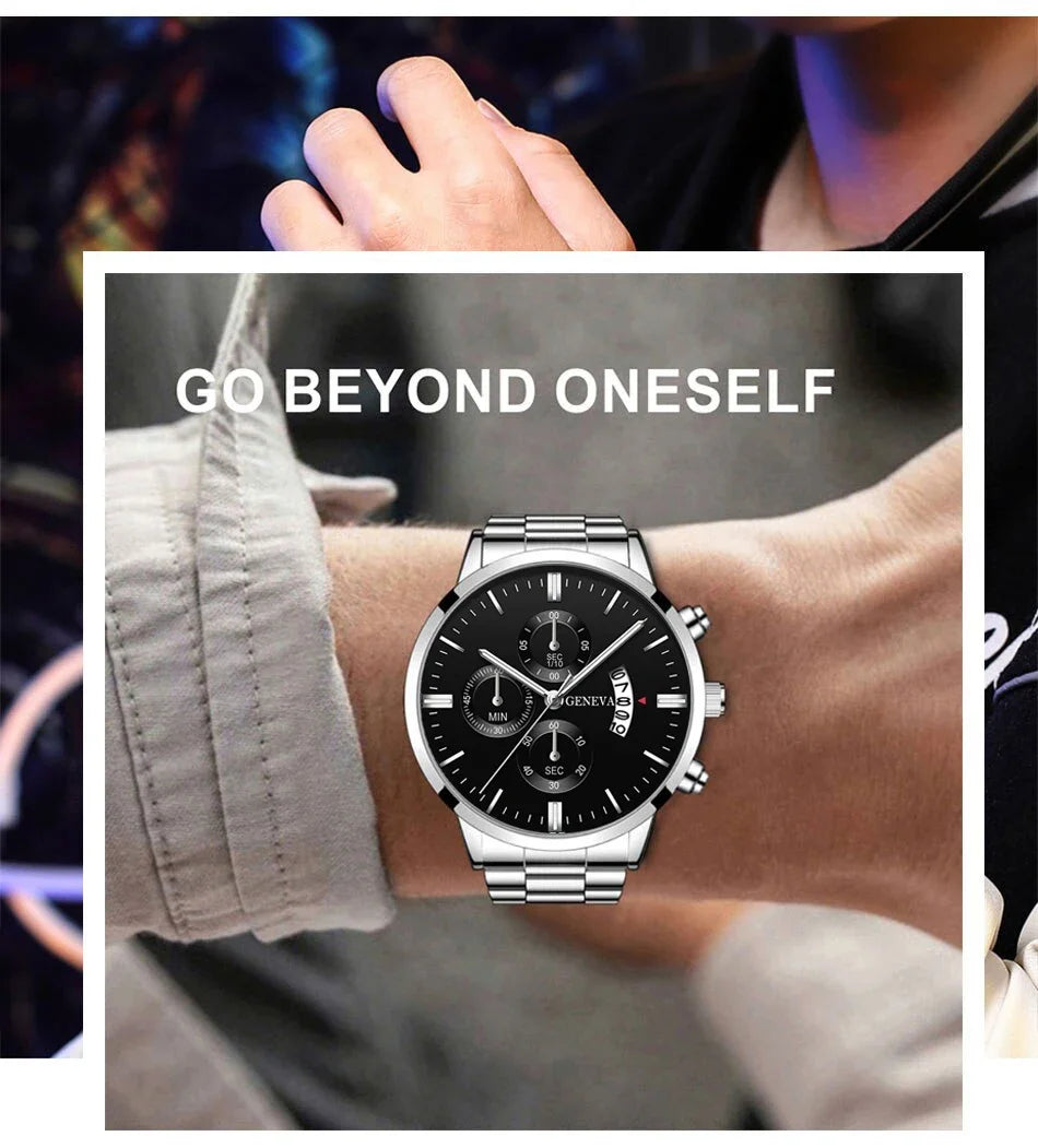 Men's Silver Metal Wrist Watch
