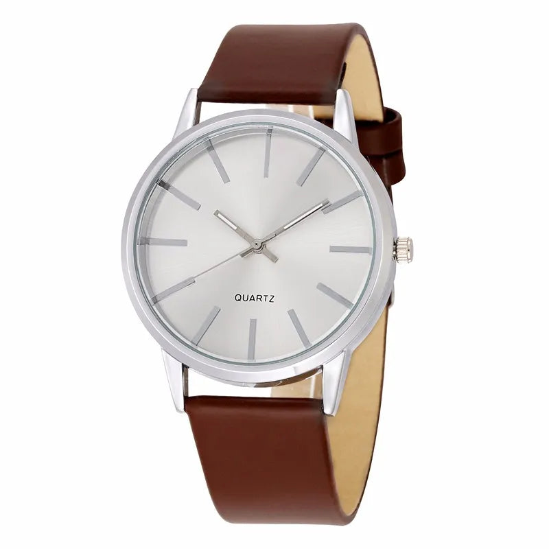 Men's Minimalist Leather Strap Wrist Watch