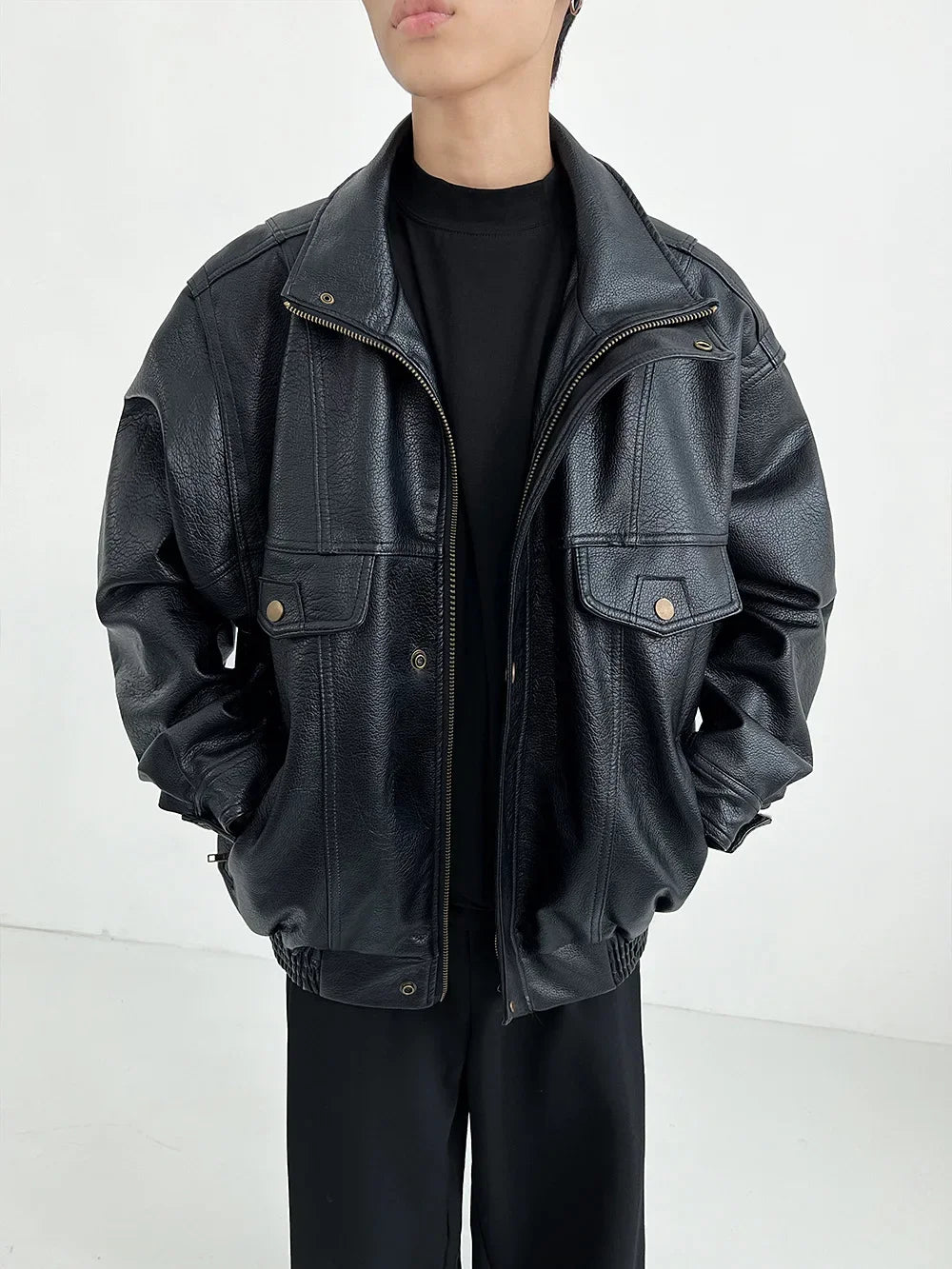 Men's Collar Biker Jacket