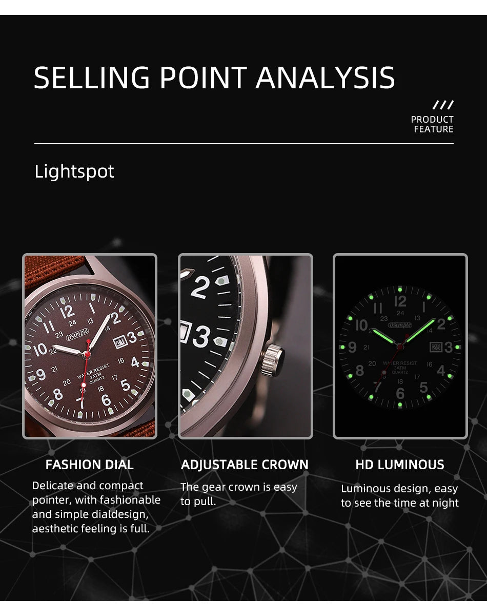 Men's Cloth Strap Watch