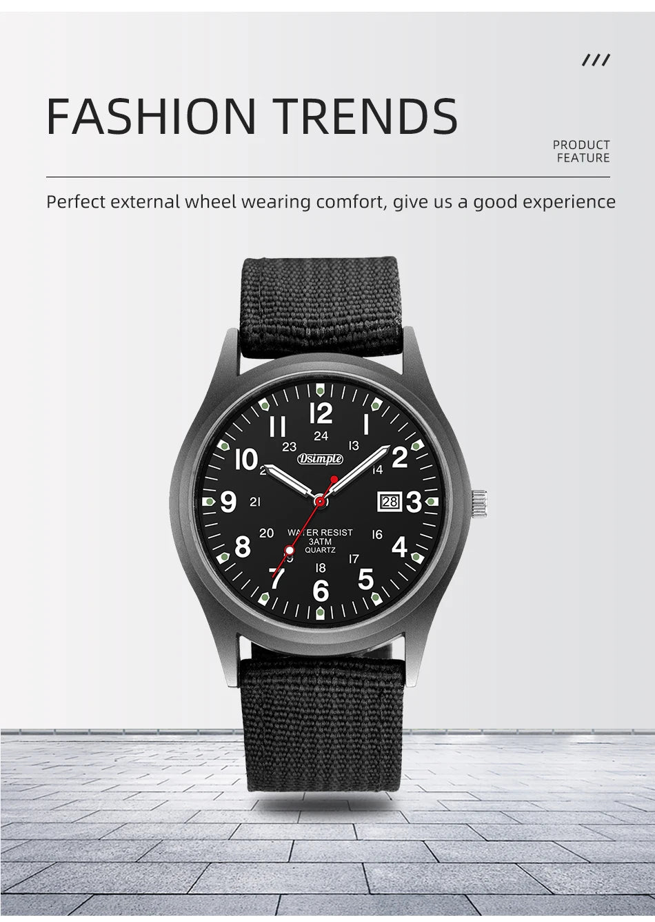 Men's Cloth Strap Watch
