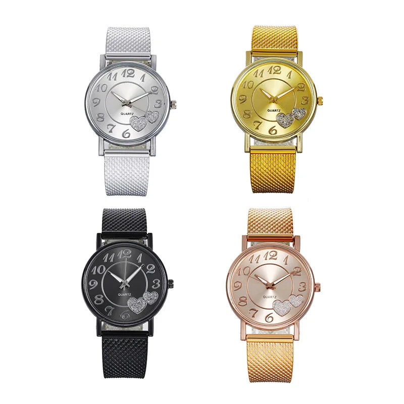 Women's Stainless Steel Rose Quartz Watch
