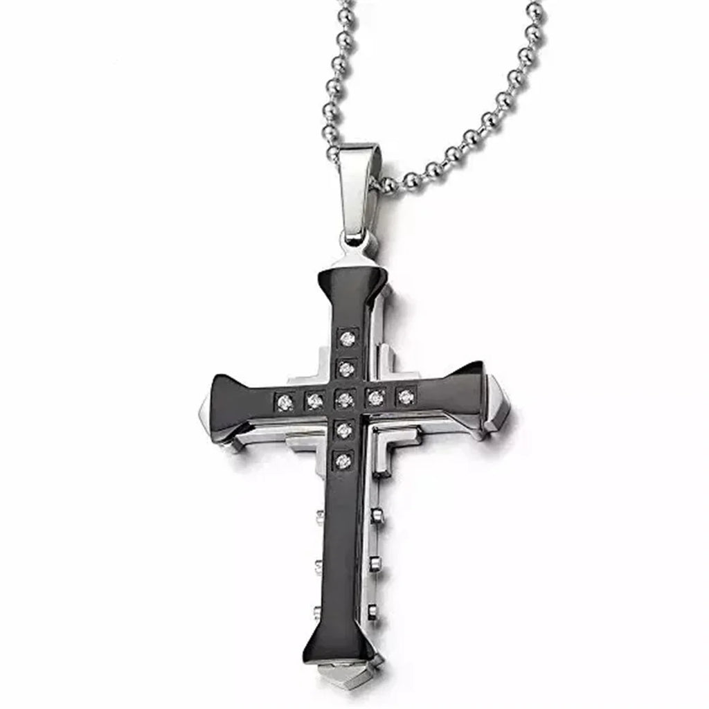 Men's All Black Christian Jesus Cross