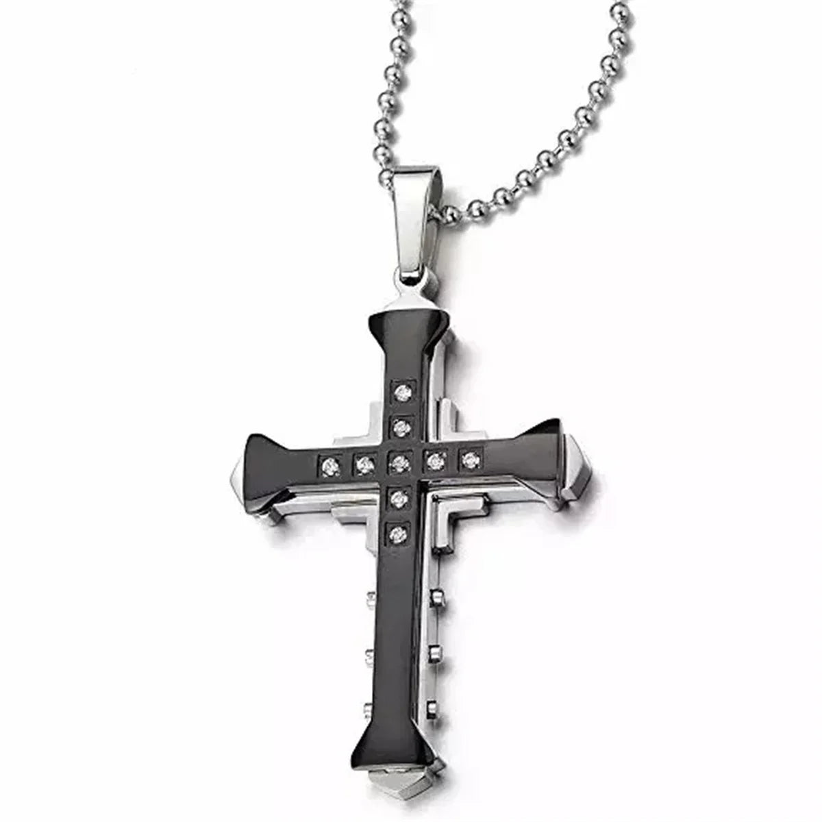Men's All Black Christian Jesus Cross