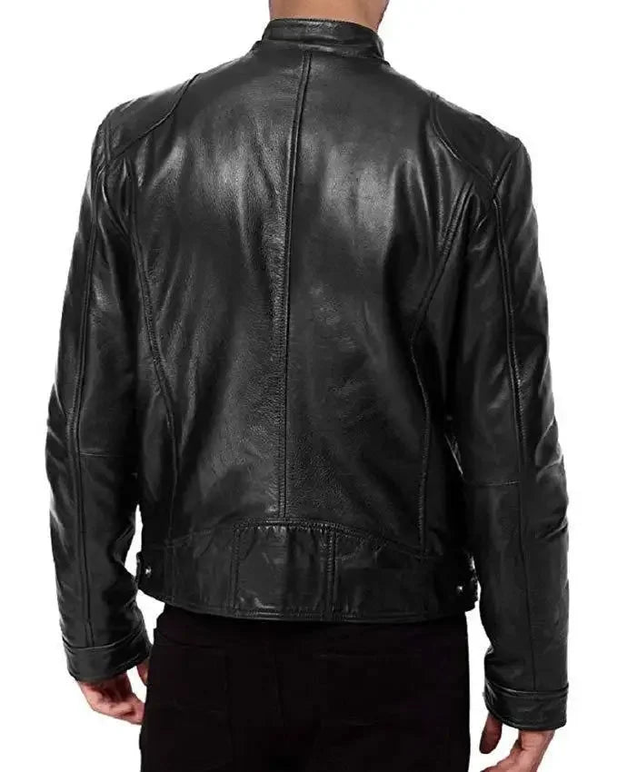 Men's Leather Biker Jacket