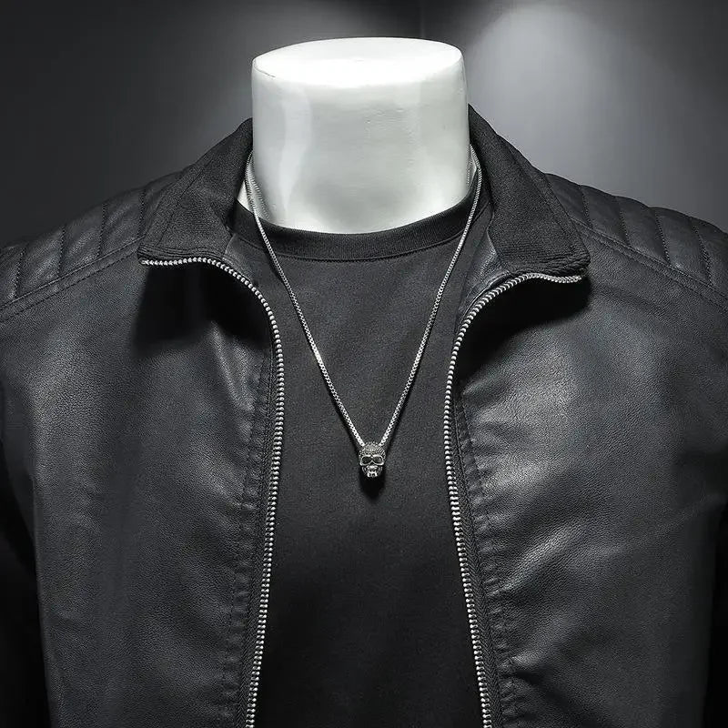 Men's Fitted Biker Leather Jacket