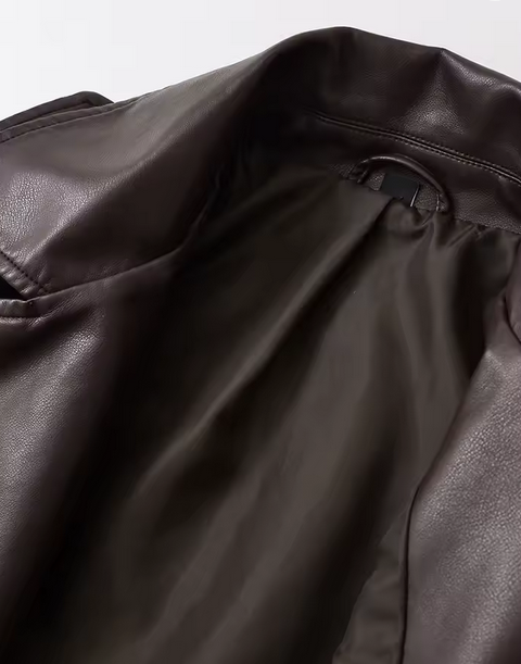 Women's Vintage Brown Leather Jacket