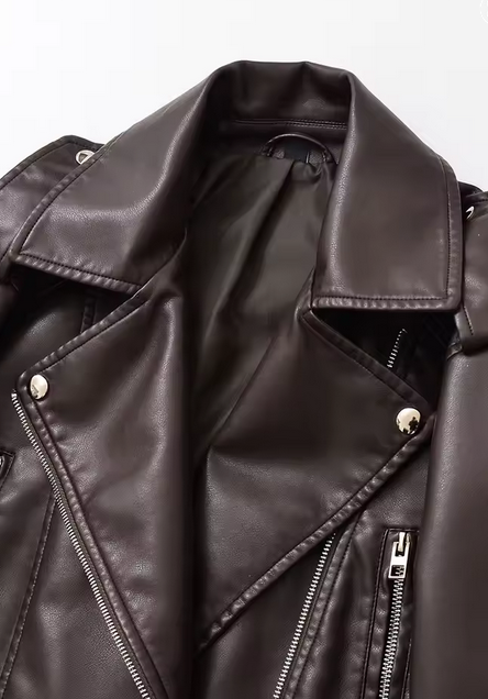 Women's Vintage Brown Leather Jacket
