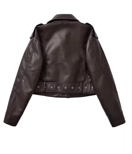 Women's Vintage Brown Leather Jacket