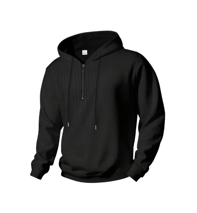 Men's Casual Half Zip Knitted Hoodie