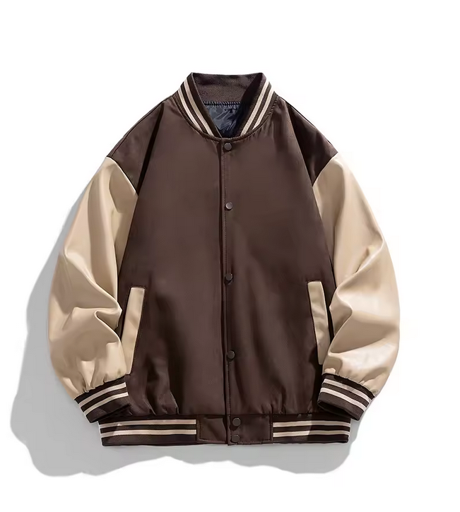 Men's Leather Sleeve Varsity Jacket