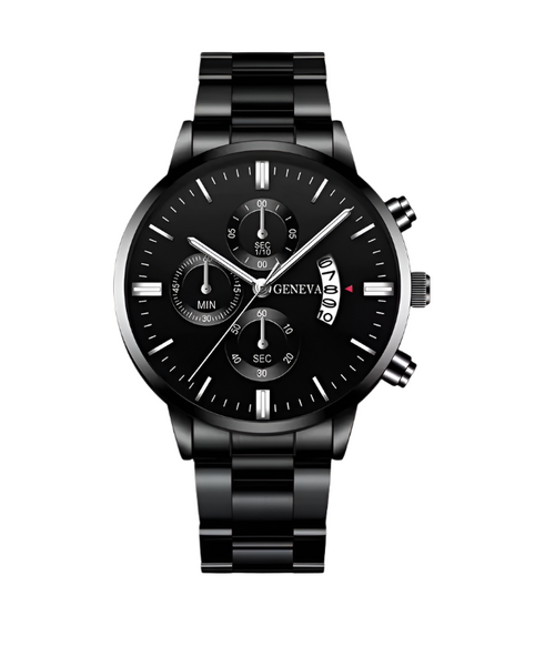 Men's All Black Metal Wrist Watch