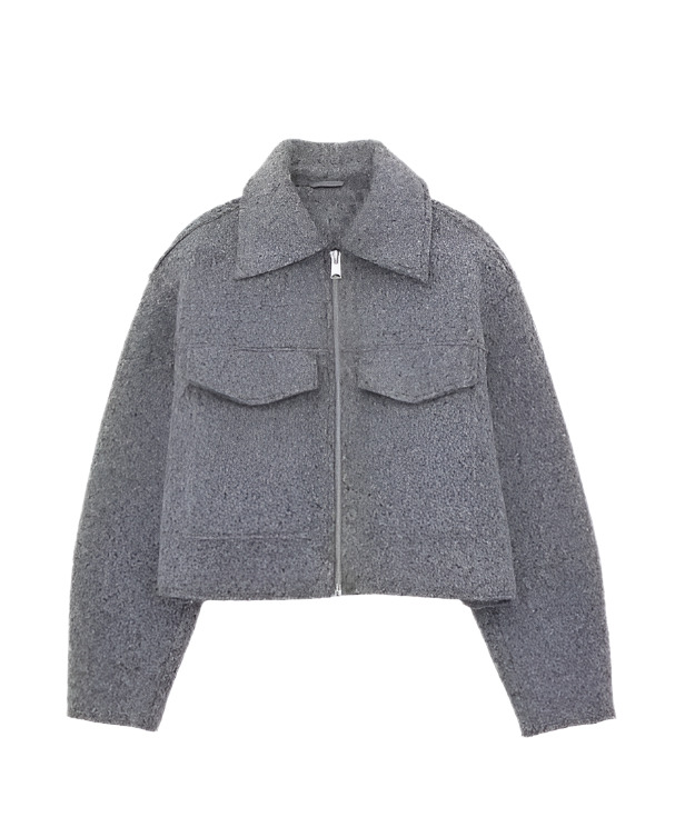 Women's Zipper Tweed Jacket