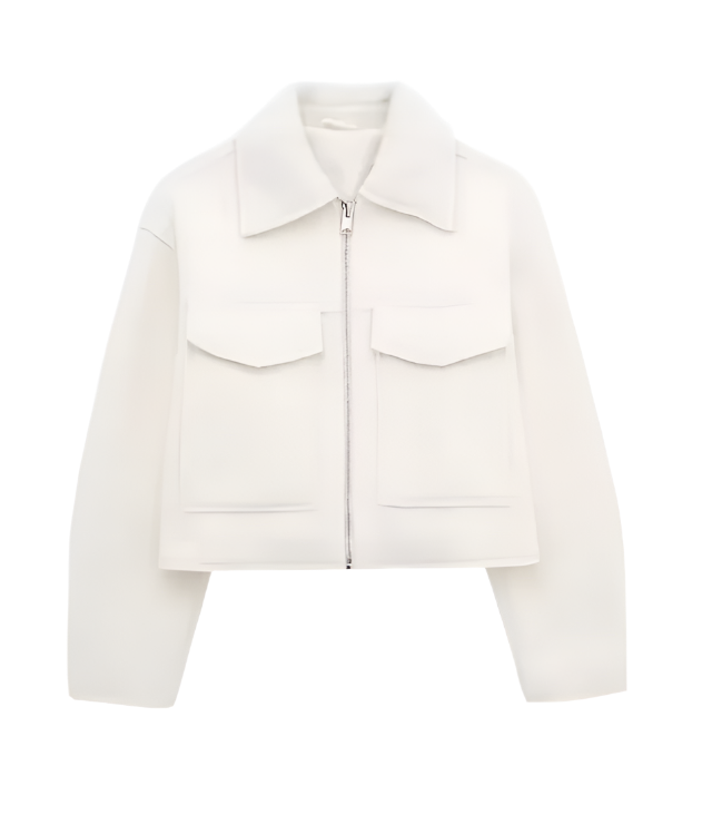 Women's Zipper Tweed Jacket