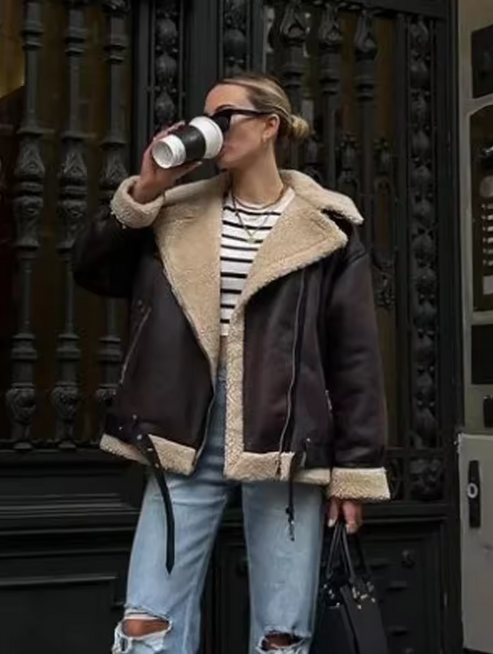 Women's Wool Leather Jacket