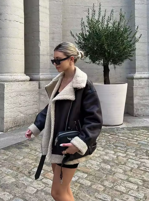 Women's Wool Leather Jacket