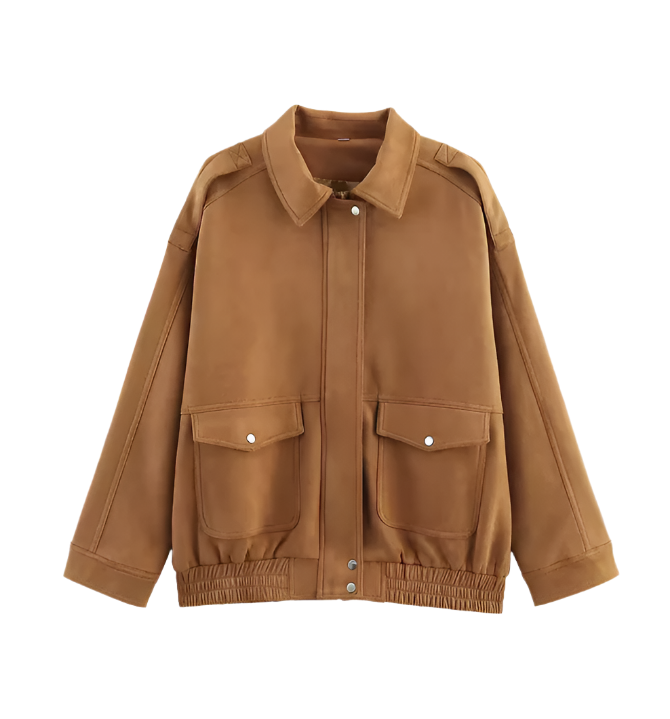 Women's Suede Button Jacket