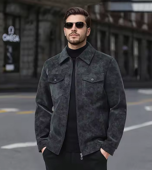 Men's Vintage Loose LEather Jacket