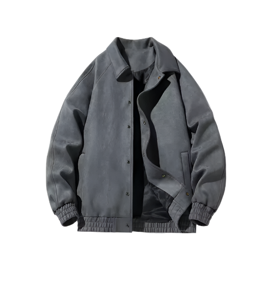 Men's Suede Retro Collared Jacket