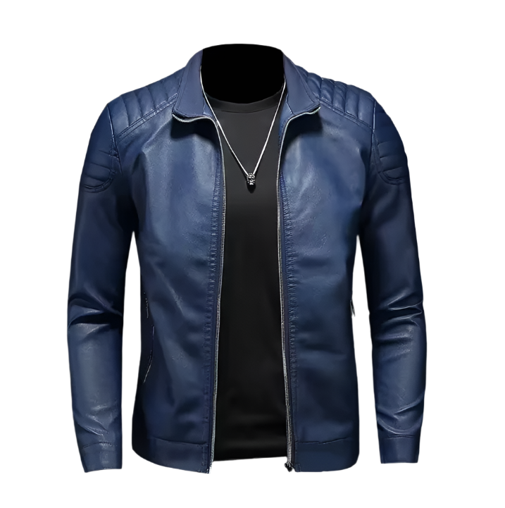 Men's Fitted Biker Leather Jacket