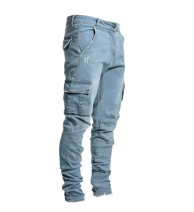 Men's Elastic Slim Fit Cargo Jeans