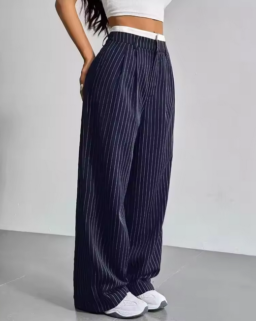 Women's Striped Loose Fit Pants