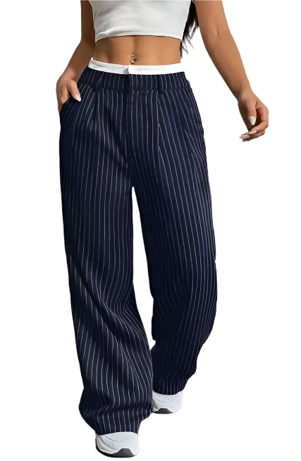 Women's Striped Loose Fit Pants